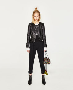 Куртка из искусственной кожи с воланом Zara