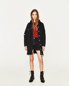 Длинная джинсовая куртка Zara
