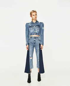 Джинсовая куртка с объемными рукавами Zara