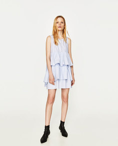Платье без рукавов с воланами Zara