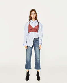 Укороченный топ из искусственной замши Zara