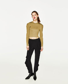 Брюки с воланами спереди Zara