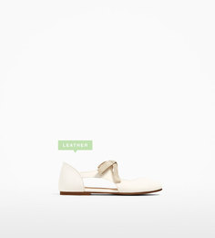 Балетки из кожи с бантом Zara