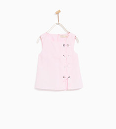 Рубашка из поплина с люверсами Zara