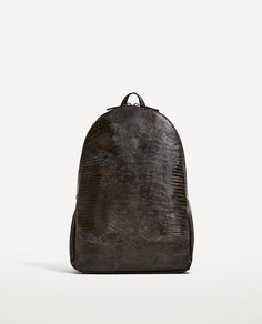 Рюкзак с отделкой под кожу рептилии, для ноутбука с диагональю 13" Zara