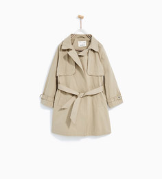 Плащ струящегося кроя с поясом Zara