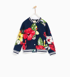 Куртка-бомбер с цветочным узором Zara