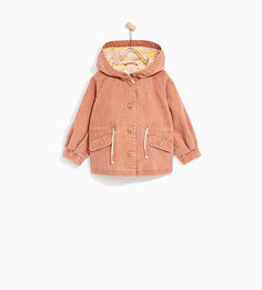 Парка с эффектом потертости и капюшоном Zara