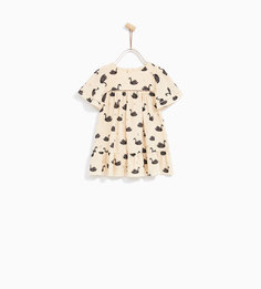Платье с принтом «лебеди» Zara