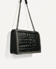 Сумка с тиснением и цепочкой Zara