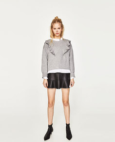 Укороченная толстовка с воланами Zara