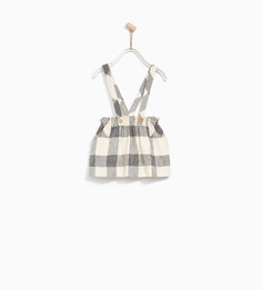 Юбка в клетку с бретелями Zara