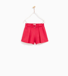 Шорты с поясом с круглыми деталями Zara