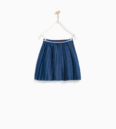 Джинсовая юбка в складку Zara