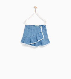 Джинсовая юбка с воланами Zara