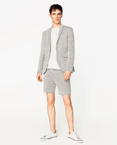 Шорты в крепированную полоску Zara