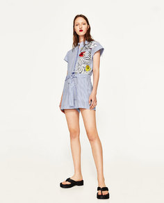 Комбинезон в полоску с цветочным узором Zara