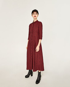 Платье-рубашка в клетку Zara
