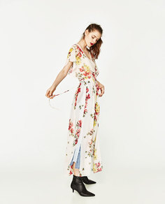 Длинное платье с разрезом Zara