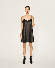 Платье из искусственной кожи в бельевом стиле Zara
