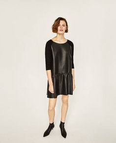 Платье из искусственной кожи с молнией Zara