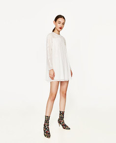Платье с цветочной вышивкой Zara