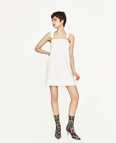 Платье из искусственной кожи с воланами Zara