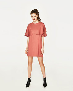 Платье с накладной деталью и двойными рукавами Zara