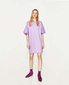 Платье с рукавами фонариками Zara