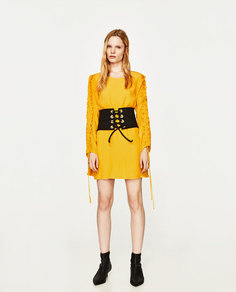 Платье с воланами на рукавах Zara