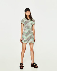 Платье с принтом «туканы» Zara