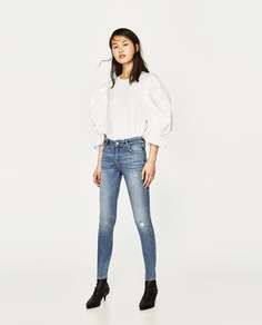 Облегающие джинсы с низкой посадкой Zara