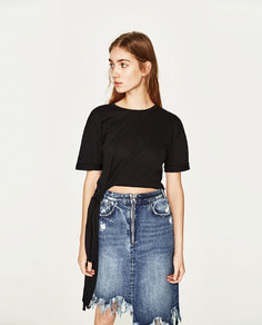 Футболка с бантом и надписью Zara