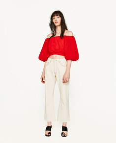 Топ с рукавами фонариком Zara