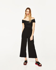 Боди из трикотажа в рубчик с открытыми плечами Zara
