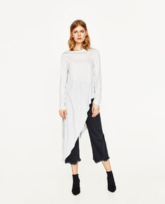 Футболка c асимметричным низом Zara