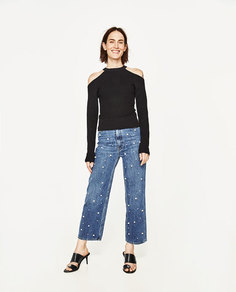 Свитер с вырезами на плечах Zara