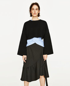 Укороченная толстовка с широкими рукавами Zara