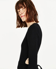Укороченный свитер с лентами Zara