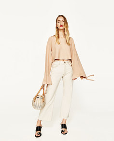 Укороченный свитер с лентами Zara