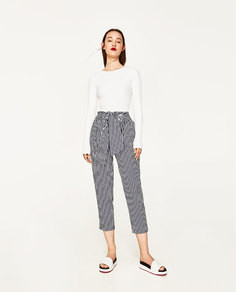 Брюки с поясом Zara