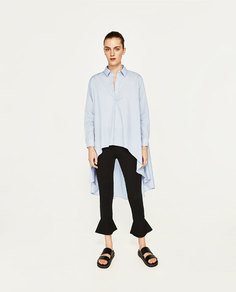 Укороченные брюки с воланом по низу Zara