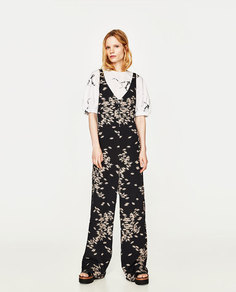 Длинный комбинезон с цветочным принтом Zara