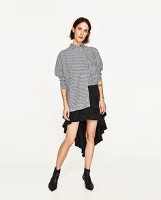 Рубашка из поплина с поясом Zara