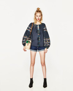 Рубашка с вышивкой Zara