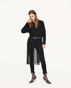 Свитер с деталью из тюля Zara