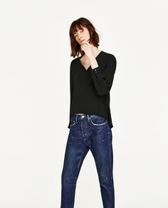 Блуза с v-образным вырезом Zara
