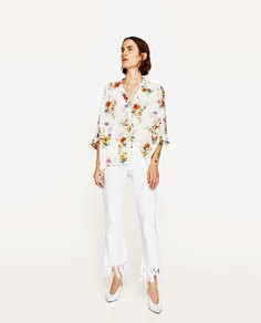 Блуза в стиле oversize с цветочным принтом Zara