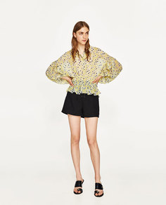 Блуза с эластичной талией Zara