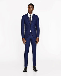 Синие костюмные брюки Zara